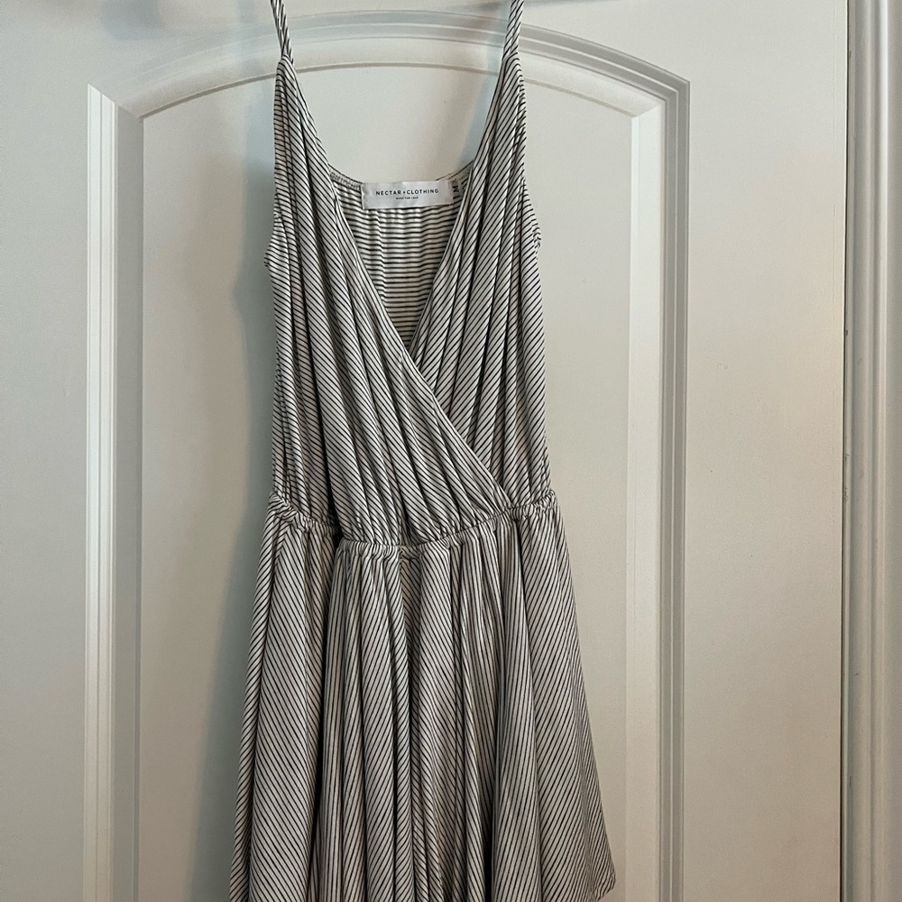 Black and White striped romper